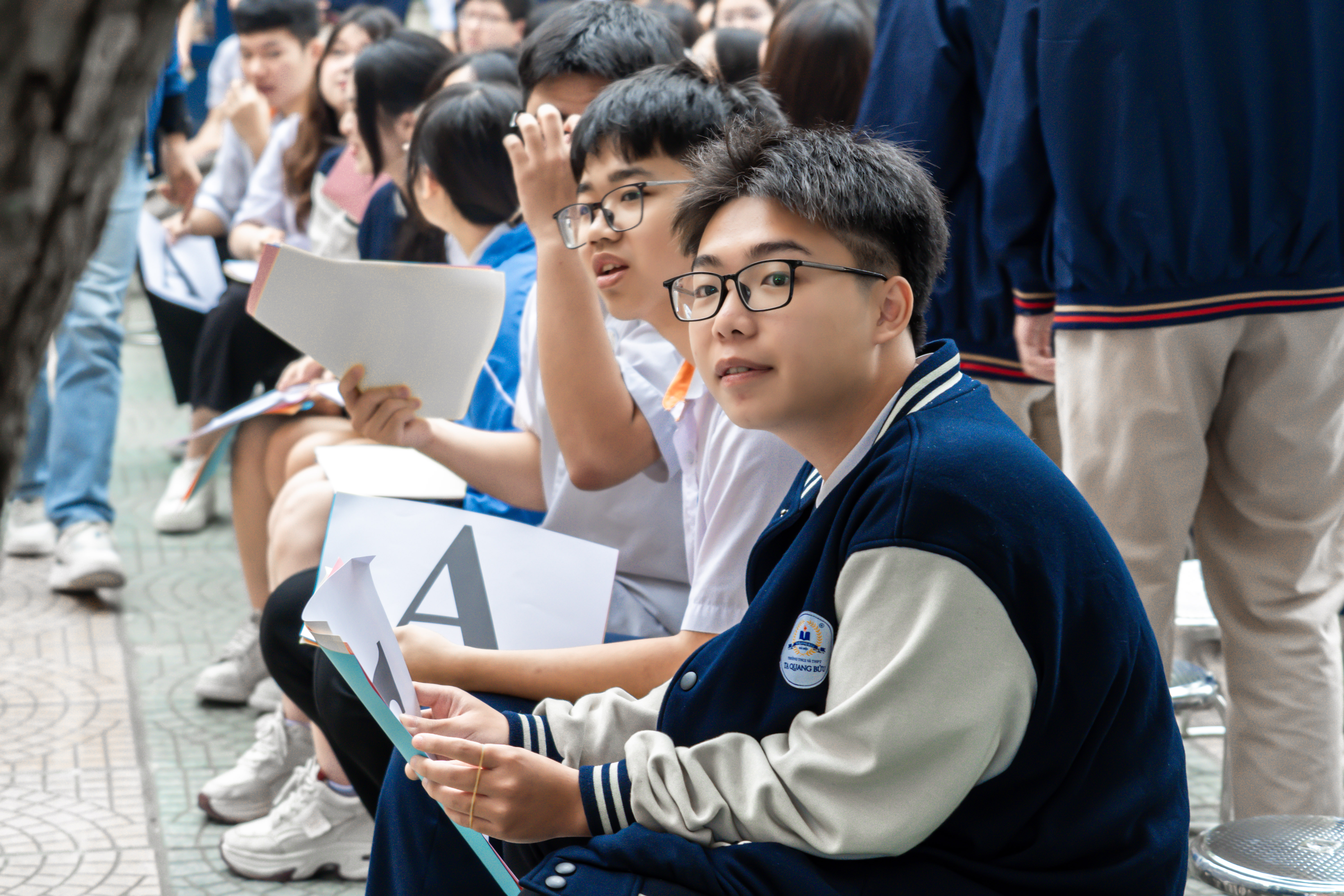 Học sinh Tạ Quang Bửu tại Cuộc thi tìm hiểu kiến thức pháp luật cho học sinh THPT năm 2025.